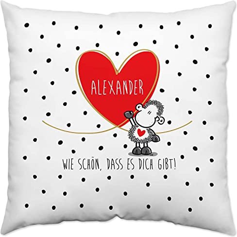 Sheepworld Kissen »Wie schön, DASS es Dich gibt! ...« mit Wunschnamen, personalisiert