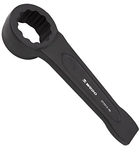 WEDO Chiave poligonale in acciaio speciale a percussione, chiave ad anello convessa, design pesante per coppia forte, forgiata monouso, 55 x 267 mm