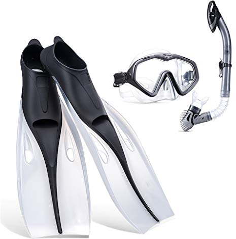 Samnuerly Taucherflossen, Taucherbrille, vollständig trocken, Tauchflossen, Schnorchelmaske, Schwimmschuhe, Unterwassersport, Erwachsene