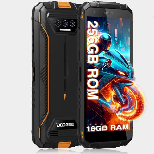 DOOGEE S41 Max (2025)256GB/1TB + 16GB Outdoor Smartphone Ohne Vertrag, 6300mAh,Android Outdoor Handy 5.5 HD+ Display, IP68/69K Wasserdicht Mobile Phone, Dual 4G SIM/NFC/OTG/GPS/Face ID/BT5.0/13MP+8MP