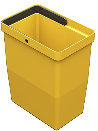 LM LANKA JA MUOVI LM 530 ECO Poubelle de cuisine, 8 litres, en matériau recyclable, peu encombrante, 15 x 23 x 28,5 cm, compatible avec le système de tri des déchets LM, jaune