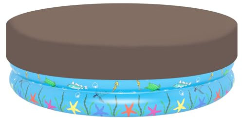 PATIKIL Runde Hunde Pool Abdeckung 79x12 Große Faltbare Haustier Badewanne Deckel Wasserdicht Staubdicht 210D Oxford Klappbare Schwimmbad Abdeckung für Innen Außen Badetonne Braun (4XL)