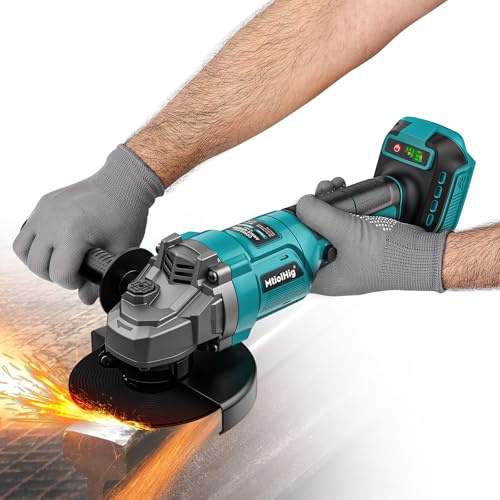 Mtiolhig 8500RPM Variable Speed Angle Grinder for Makita 18v Battery, Brushless Cordless Grinder for Makita Tools with 5/8''-11 Spindle for 4-1/2''/5'' Wheels for Cutting,Grinding(Tool Only)
