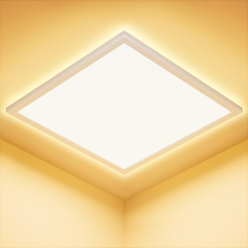 Feliigo Plafoniera LED Soffitto 24W, 3000K Ultra Sottile Lampada da Soffitto Quadrata, 2800LM Plafoniera Bagno IP44 Impermeabile Ø30CM Lampadario LED per Camera da Letto, Cucina, Soggiorno, Balcone