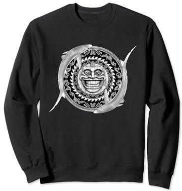 Blauhai Hawaiianisches Tiki Sweatshirt