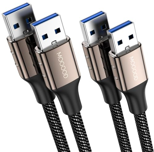 MOGOOD USB 3.0 Kabel (1M,2Stück), Super Speed Kabel A Stecker auf A Stecker, Übertragungsraten bis zu 5Gbit/s kompatibel mit HDD, DVD, Drucker,Kameras, Festplattengehäusen