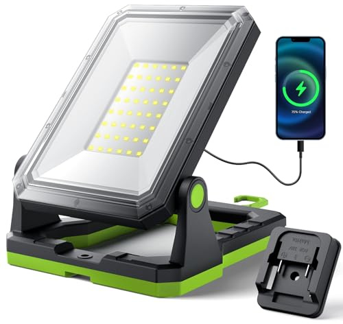 Akku Lampe für Makita 18 V, ETOOLAB LED Baustrahler, [Verbessertes]Echter 3000lm Akku Baustrahler[Batterie nicht enthalten], LED Lampe mit 4 Modi, für Outdoor/Baustelle/Camping/Hofparty