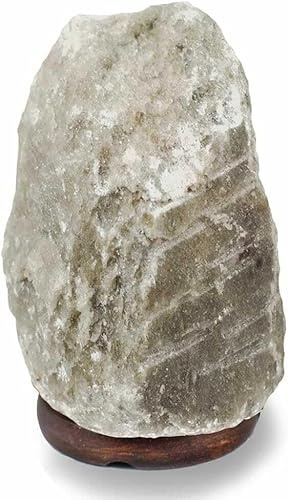 ARA CHOICE Himalayan Salt Lamps 2-3 KG - The Original Natural Himalayan Salt Lamps - Lamp with Wooden Base - Salt Rock Lamp for Bedside Lamps, Home Décor, Night Light & Gifts (Grey)