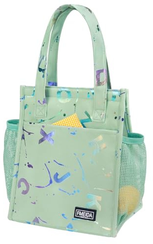 Fmeida Insulated Lunch Bag, Small Cooler Box, Lightweight Reusable Thermal Lunch Bags for Work, School, Office, Picnic (Colorful Letters)