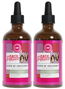 Easy Pouss | Hårväxtelixir | stoppar håravfall och underlättar dess återväxt | stärker håret | tjockt, krusigt och lockigt hår | tillverkad i Frankrike | Förpackning med 2 x 100 ml