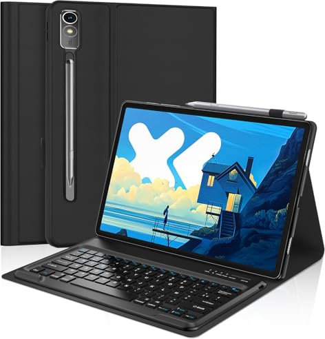 IVEOPPE Teclado para Lenovo Idea Tab Pro 12.7 2025 - Funda Teclado Español Bluetooth Magnético Desmontable para Lenovo Idea Tab Pro 12.7 Pulgadas 2025, Negro