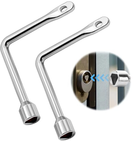 SANTUO 2PCS Triangle Key Utility Key for Meter Box, Gas Meter Cabinet, L-Type Service Key, Metal Bin Key, Triangle Cabinet Spanner Key for Elevator Door, Fireplace, Chimney, Radiator