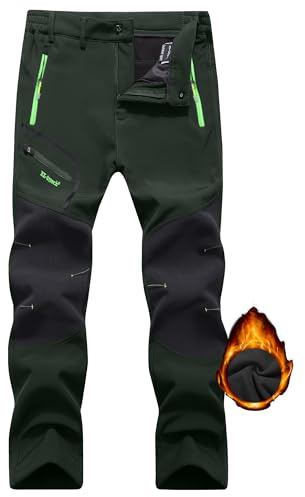 YAOHUOLE Softshellhose Herren Wasserdicht Outdoorhose Wasserdicht Herren Hosen Herren Outdoor Herren Hose Armee Grün L
