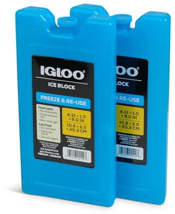 Igloo Medium Maxcold 2 Pack Ice Block, Reusable Ice Packs for Coolers, Freezer Pack, Cold Packs for Coolers, Long Lasting Ice Blocks