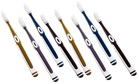 Ipetboom Mittelgroße Manuelle Zahnbürsten Ersatzköpfe 8 Stück Weiche Nano Borsten Silikonbeschichtet Farblich Gemischt Langlebig Für Erwachsene Reise Und Haushalt