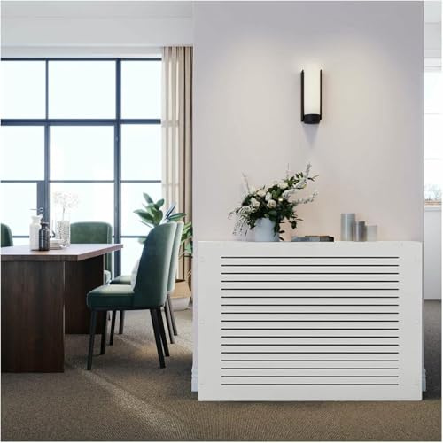 VYUJHNBG Couvercle de Radiateur Cache Radiateur MDF Laqué Blanc Étagère Supérieure en Bois Convient pour Chambre À Coucher, Cuisine, Salle Blanche, Blanche