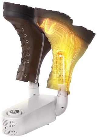 Qivee Elektrischer Schuhtrockner mit Wärmefunktion, Stiefeltrockner für Schuhe und Stiefel, Weiß