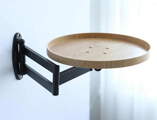 Tavolo Pieghevole a Muro, Girevole Tavolo a Scomparsa da Muro, Lunghezza Telescopica Regolabile Tavolo a Ribalta da Parete, Tavolino Pieghevole Girare Salvaspazio, per Camera da Letto, Soggiorno(Beige