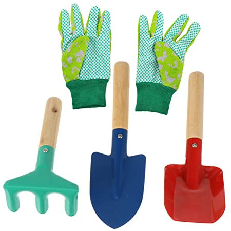 KONTONTY 4-teiliges Gartengeräte-Set Für Kinder Handschuhe Garten-pflanzwerkzeuge Handschuhe Zufällige Farbe