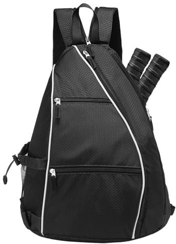 SUIKIHUM Pickleball Bags for Rackets, 32L Tennis Backpack Convertible Sling Bag for Rackets Lightweight Casual Pack for Men Women Ladies (Black)