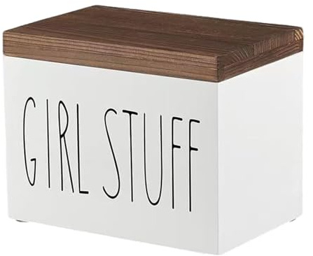 dijiusidy Caja de almacenamiento para bastoncillos de algodón, organizador de baño de Para madera para productos femeninos, soporte para tampones, almacenamiento para baño, B