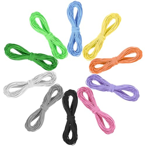 0.8mm Elastisches Faden-Armband Schnur 10 Farben 20m Schnur für Armbänder | Gummiband für Armbänder Reißfest Erhältlich Perfekt Kombinierbar Mit Perlen, Um Einzigartige Handschmuckstücke Zu Gestalten