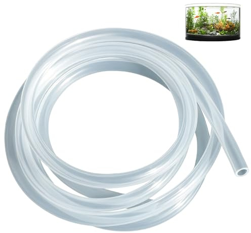 Tuyau en Silicone Alimentaire Flexible 5m - Tuyau en Silicone Flexible de 4 mm id x 6 mm, Tuy au Aquarium Anti-Pincement pour Eau, Air, Huile - Usage Maison/Industriel (Sans BPA)