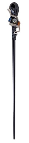 Livre de bricolage pour adultes - 1 baguette magique en cristal naturel faite à la main - Pour cosplay, Halloween, sceptre, sorcière, Cane - Artisanat pour adultes de moins de 10 ans (noir, taille