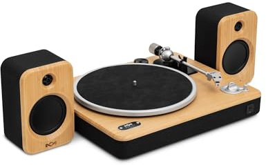 House of Marley Stir It Up Wireless 2 Plattenspieler mit 10W Lautsprechern | nachhaltig gefertigter Schallplattenspieler, Vinyl-Player mit einfaches Set-up, Bambus, Bluetooth