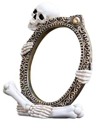 Flkiglm Estatua de decoración de Esqueleto | Escultura de Escritorio Decorativa - Figura Decorativa de Marco de Fotos de Esqueleto de Resina para decoración de Halloween en el alféizar de la Ventana