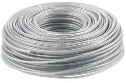 jojofuny Cuerda para Cortacésped de Alambre de Acero 3.0 Mm Resistente para Jardín, Línea para Desbrozadora, Hilo Multifuncional para Recortabordes, Accesorio Duradero de 450 G