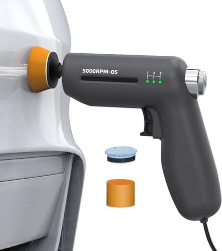 Lucidatrice per auto - Macchina elettrica a doppia azione, controllo della velocità variabile, impugnatura ergonomica, motore con cuscinetto in schiuma morbida incluso, ideale per la lucidatura di pei
