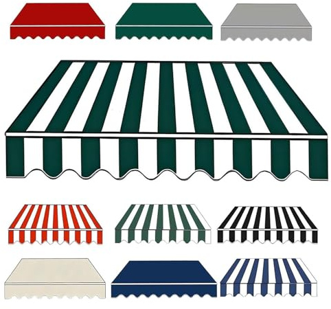 Tessuto di Ricambio per Tenda da Sole da Giardino, Resistente ai Raggi UV, Impermeabile e Resistente agli Strappi, Adatto per Uso Esterno, terrazze e balconi(Senza Telaio),003,10x8ft/300x250cm