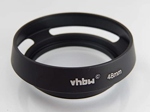 vhbw Gegenlichtblende kompatibel mit Canon QL17 GIII, QL17 G3 48mm Objektiv Schwarz, Metall, Rund, 6,3 cm