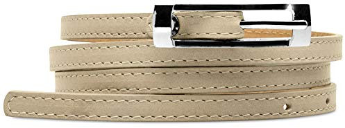 Caspar GU296 schmaler Damen Leder Taillengürtel, Gürtelgröße:70 [für Körperumfang 67-73 cm], Farbe:taupe