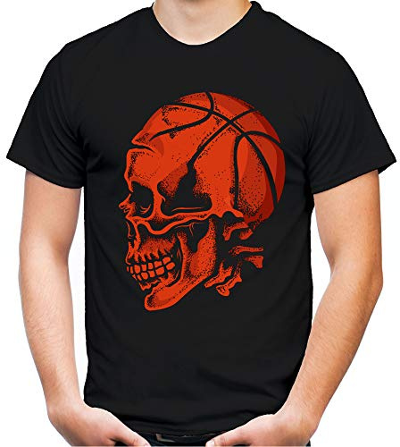 Sport Skull Basketball Männer und Herren T-Shirt | Sport Totenkopf (XL, Schwarz)