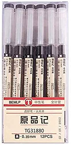 Gel-Tintenstift Extra Feine Kugelschreiber Kugelschreiber 0,35mm Schwarz Für Japanische Büro Schule Schreibwaren Versorgung 12 Packungen