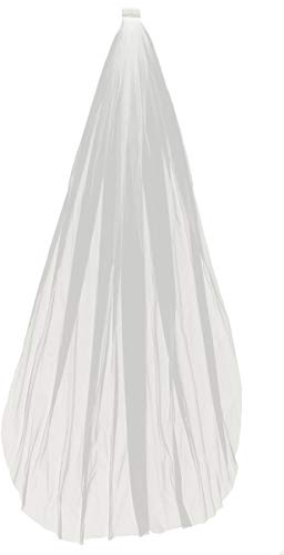 SOIMISS Brautschleier Lang mit Kamm für Hochzeit Lang Schleier für Braut Bodenlanger Hochzeitsschleier Einlagiger Brautschleier Beige