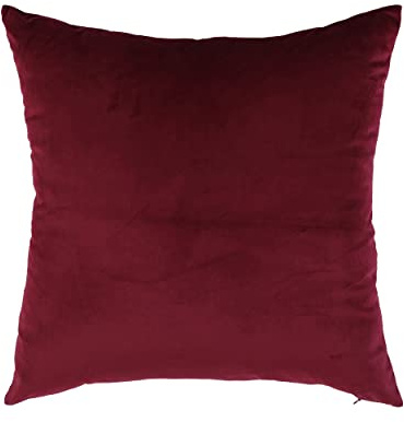 EGLO LIVING Kissen Chevery, Elegantes Couch Zierkissen | Dekokissen Basic aus Samt in Bordeaux-Rot, Kissenbezug mit Inlett aus Polyester, edles Sofakissen