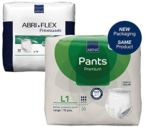Abena Pants L1, Premium - Inkontinenzhosen bei Blasenschwäche und Harndrang | Insgesamt 90 Stück