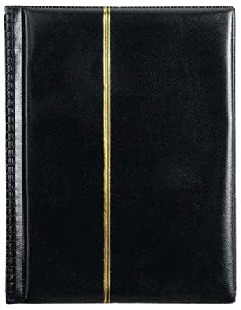 Colcolo Álbum de Sellos de Doble Cara, 10 Hojas (20), Colección de Sellos Protectores, Colector de álbum de Sellos de Tipo Intercalado, Negro