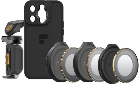 PolarPro - LiteChaser iPhone 14 Pro - Directors Kit - Inkl. Case - Grip - VND 3-5 Filter - CP - Mist - Bluetooth Shutter Button, Schwarz, PP-IP14-PRO-DIREC