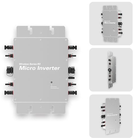 Cwbrige Photovoltaik-Wechselrichter mit Hoher Effizienz - Netzgekoppelter Reiner Sinus Inverter, Smart WiFi-Steuerung, DC 30-60V zu AC 120/230V, Leistungsvarianten 1200-1600W”