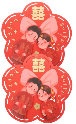 KONTONTY 2er Satz „doppeltes Glück“-aufkleber Papier-cut-design Traditionelle Chinesische Hochzeitsdeko