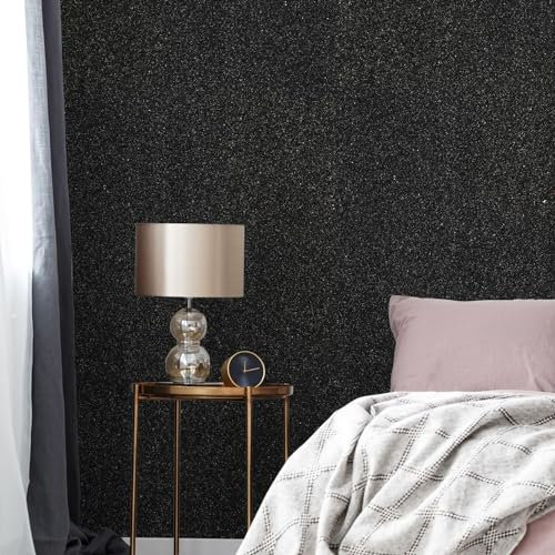TRANS - PAL Primacol Decorative Paint Kit, 4 Pack, Indoor Use, Changes Look of Rooms with Shiny Particles, Mystic Glitter Textured Paint walls Decorative (Black)