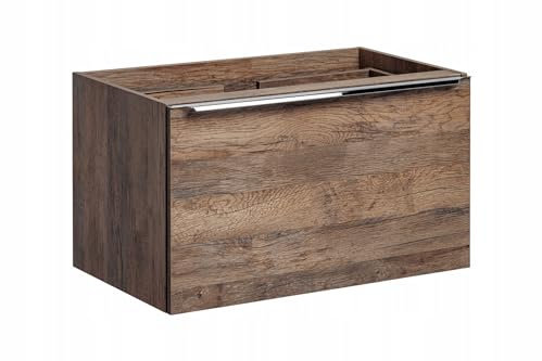 Muebles Slavic Mobile bagno a parete sotto lavabo 2 cassetti 80 cm rovere VINTAGE, mobile bagno moderno