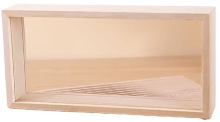 Cornice Profonda Cornice 3d 25.8x12.6x5.5 cm Cornici per Quadri Porta Foto Cornice in Legno per Esposizione di Fiori Secchi e Artigianato (Beige)