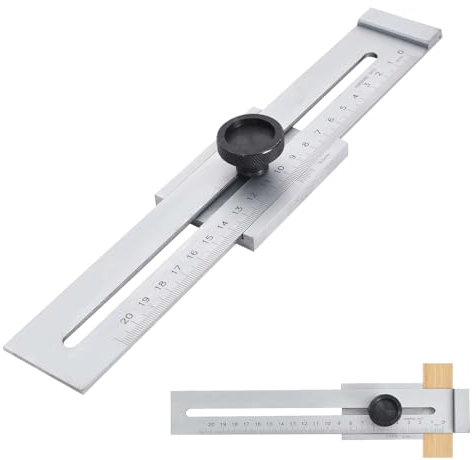 NICEWAT Präzisions Streichmaß 200mm, Anreißwerkzeug Anreisslehre mit Tiefengelaserte Messskala Streichmass Holzwerkzeug, Parallel AnreißEr Metall für Präzisen Beschriftung Abgrenzung