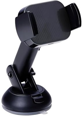 DUNLOP Support Telephone et Chargeur Induction - Chargeur sans Fil avec Qi - avec Ventouse pour Fixation sur Le Tableau de Bord et Le Pare-Brise - Téléphones de 66mm à 100mm de Large - Noir