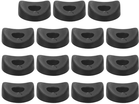 QUARKZMAN 15Pcs Arandelas Redondas de Plástico 8mm x 25mm x 5mm Negras | Arandelas Cóncavas Negras de PE, para Fijación de Tubos Redondos